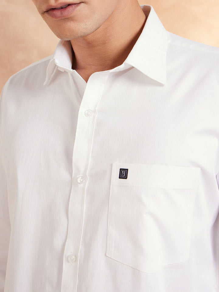 DENNISON Brand Logo Cotton Satin Shirt