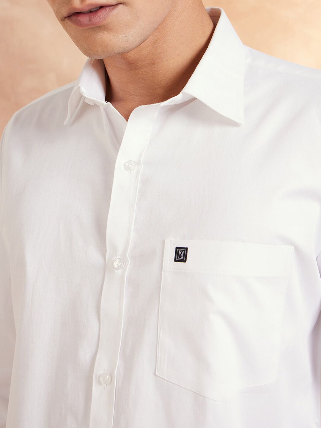 DENNISON Brand Logo Cotton Satin Shirt