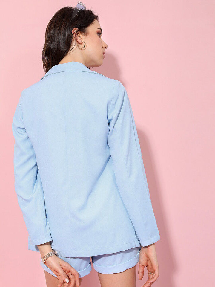 Tokyo Talkies Single-Breasted Blazer With Matching Belted Shorts Co-Ords