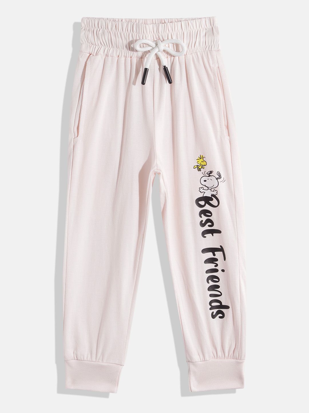 Happy Faces Girls Pure Cotton Snoopy Printed T-shirt with Joggers