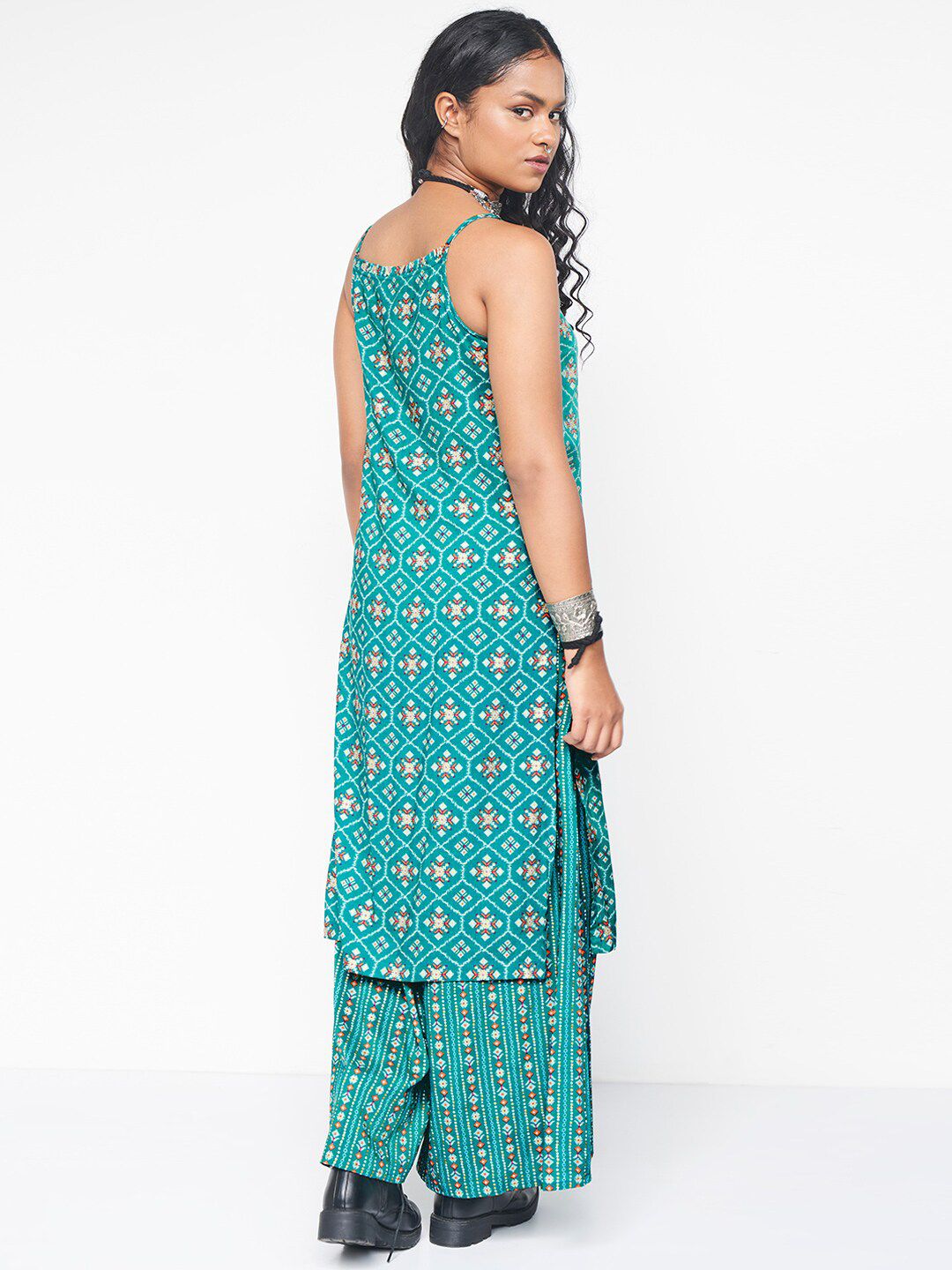 Global Desi Floral Printed Regular Kurta with Palazzos