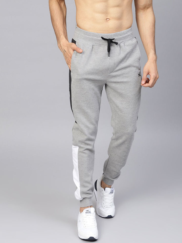 HRX by Hrithik Roshan Men Grey Melange Lifestyle Slim Fit Ottoman Joggers