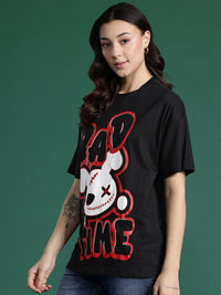 DressBerry Printed Drop-Shoulder Sleeves T-shirt