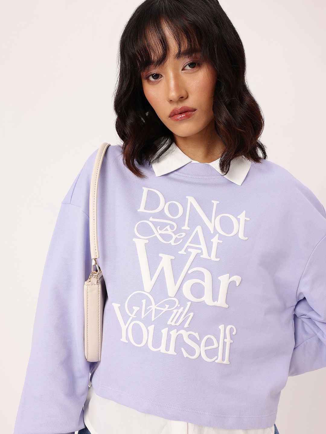 DressBerry Printed Cotton Terry Relaxed Fit Sweatshirt