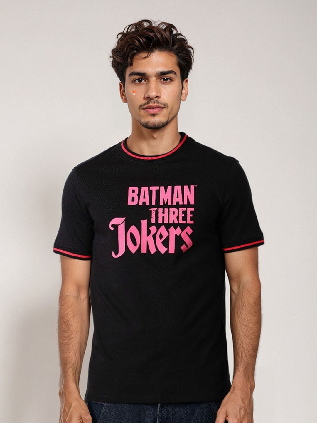 The Indian Garage Co Men Joker Graphic Printed Round Neck Cotton T-shirt
