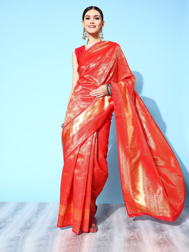Saree mall Ethnic Motifs Saree with Woven Design Border