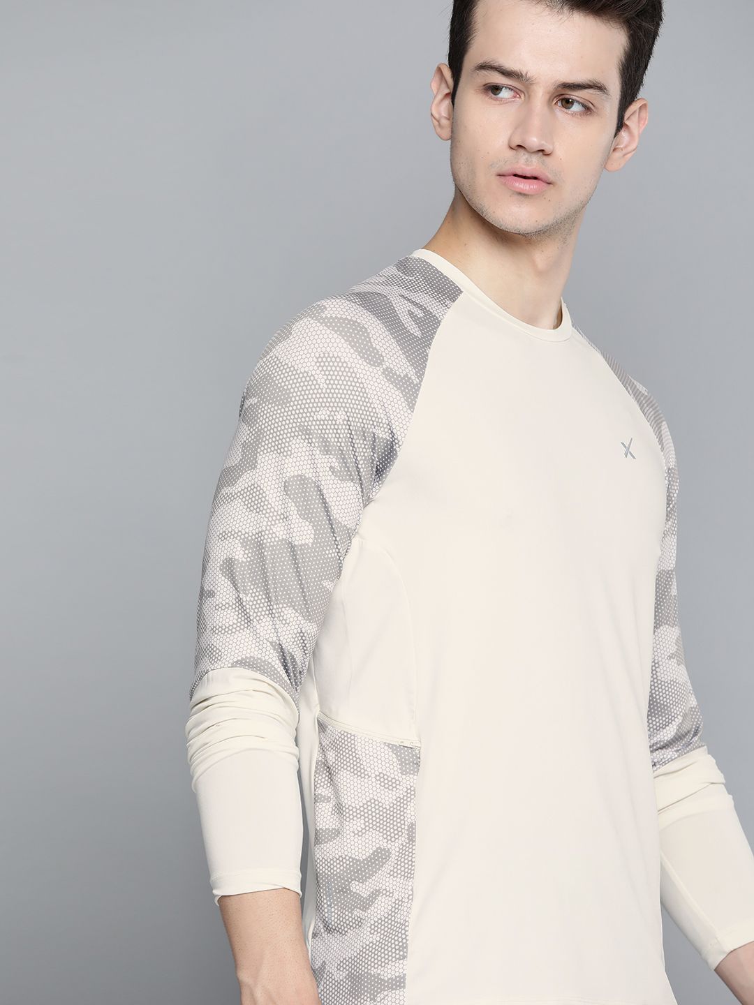 HRX By Hrithik Roshan Men Tofu Camouflage Rapid-Dry Antimicrobial  Running T-shirt