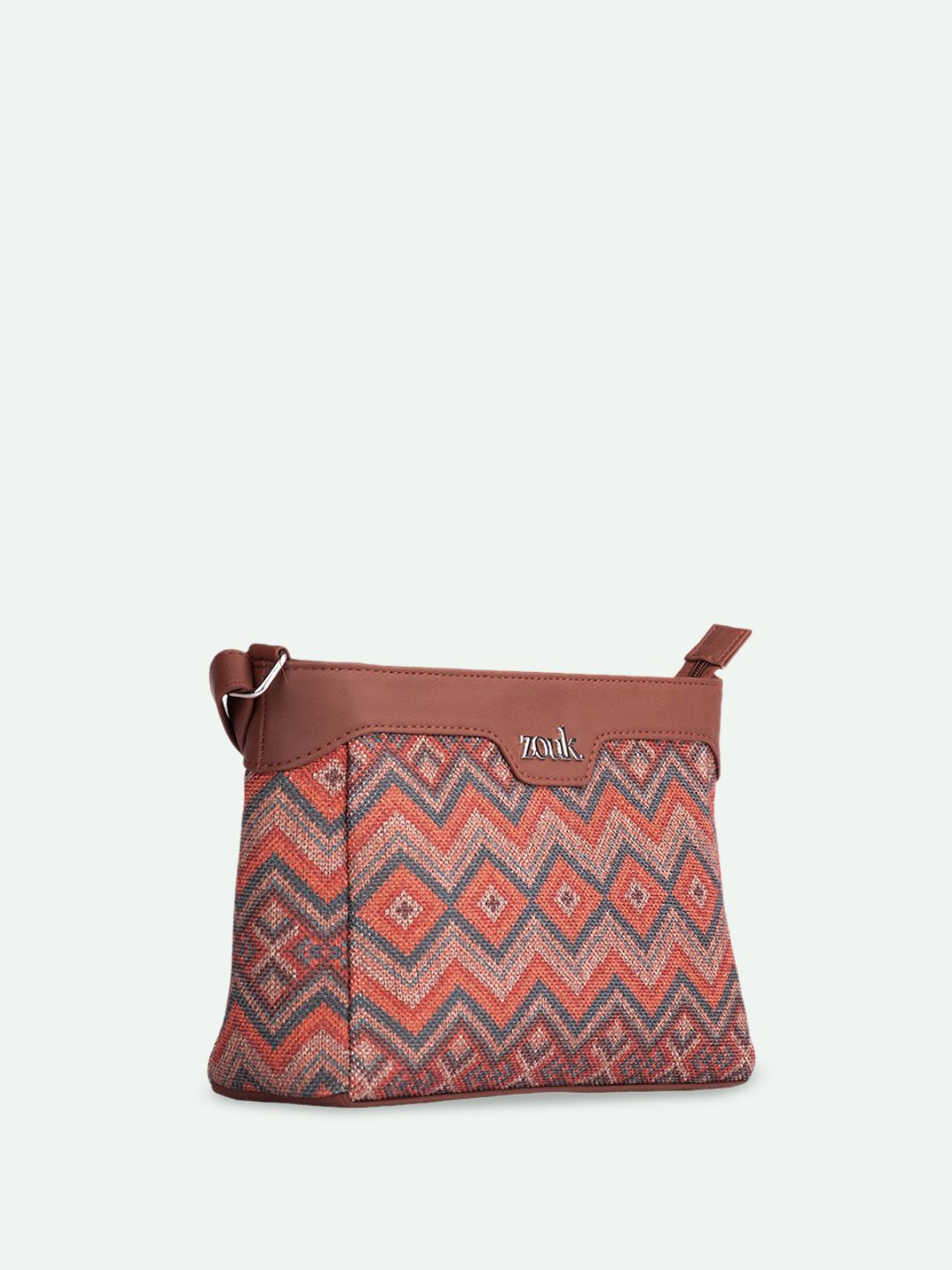 ZOUK Geometric Printed Structured Sling Bag