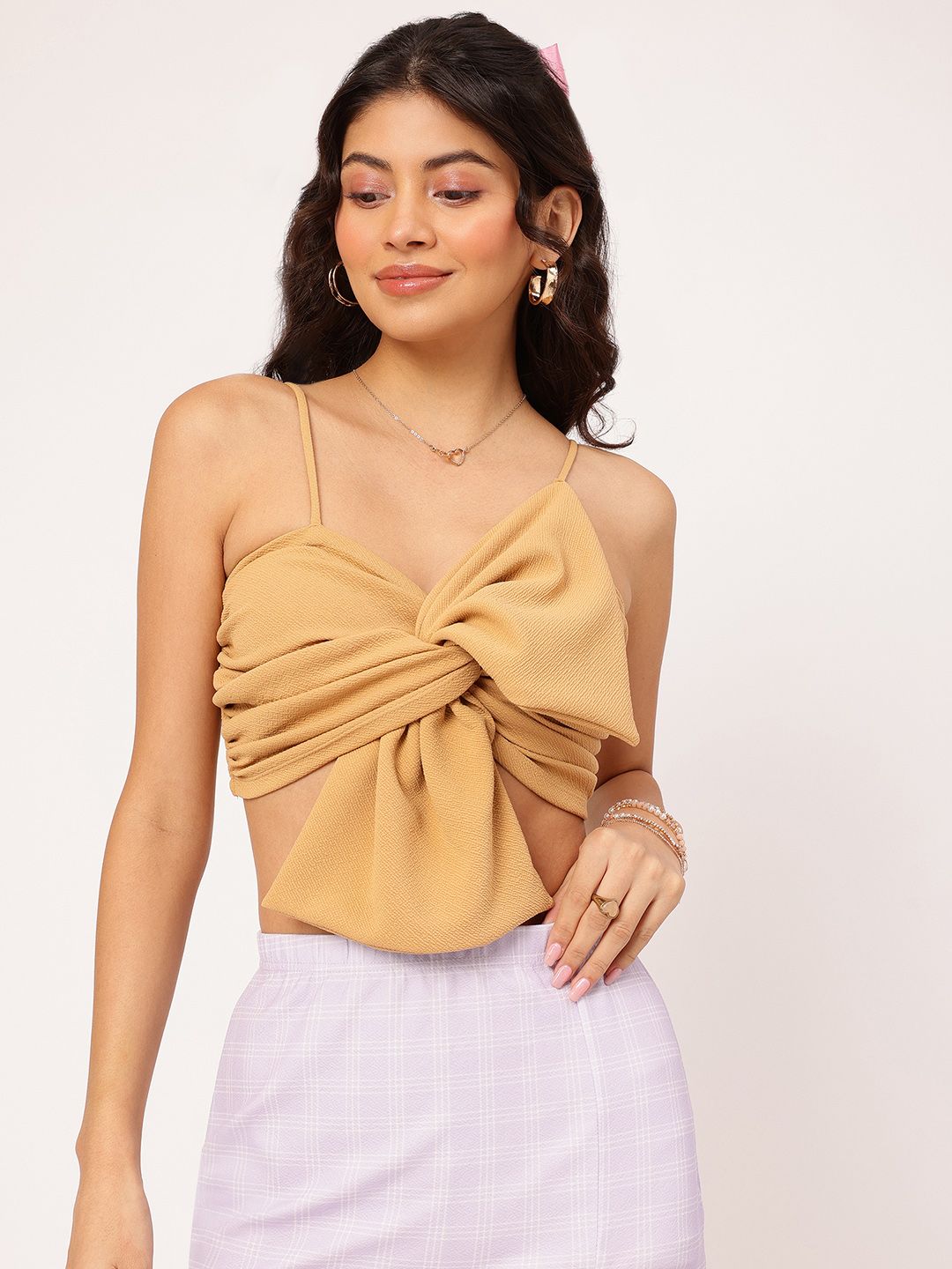 DressBerry Smocked Strappy Crop Top