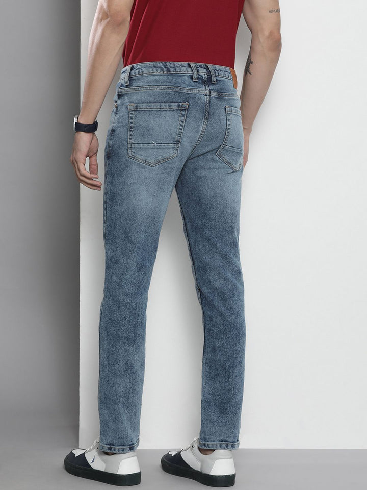 The Indian Garage Co Men Blue Slim Fit Light Fade Stretchable Jeans