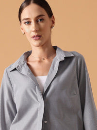 STREET 9 Comfort Striped Oversized Fit Pure Cotton Casual Shirt