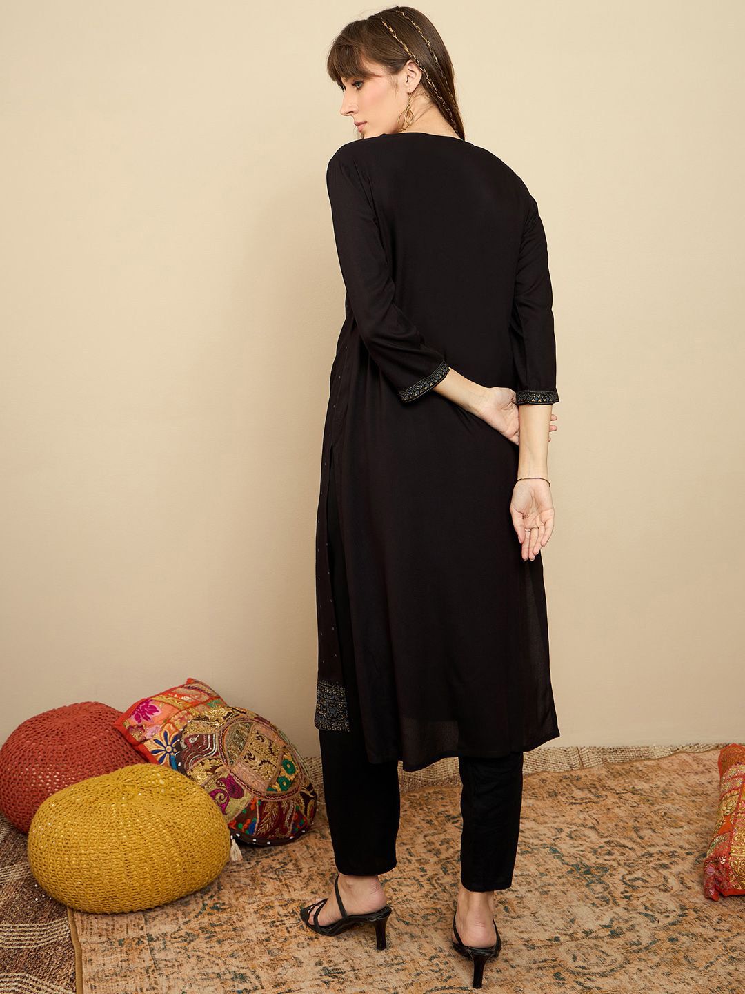 Indo Era Ethnic Motifs Printed Sequinned Kurta