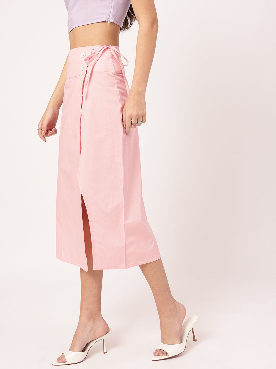 DressBerry Blush Dreams Wrap Style Midi Skirt
