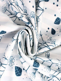 STITCHNEST Blue & White Printed Cotton Table Cover