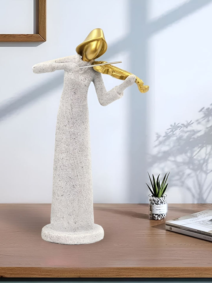 Patung Alat Muzik Emas Batu Pasir Cortina untuk Hiasan Rumah