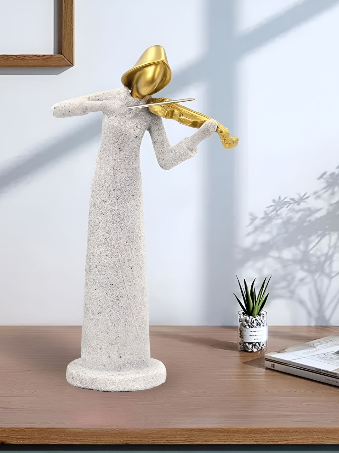 Patung Alat Muzik Emas Batu Pasir Cortina untuk Hiasan Rumah