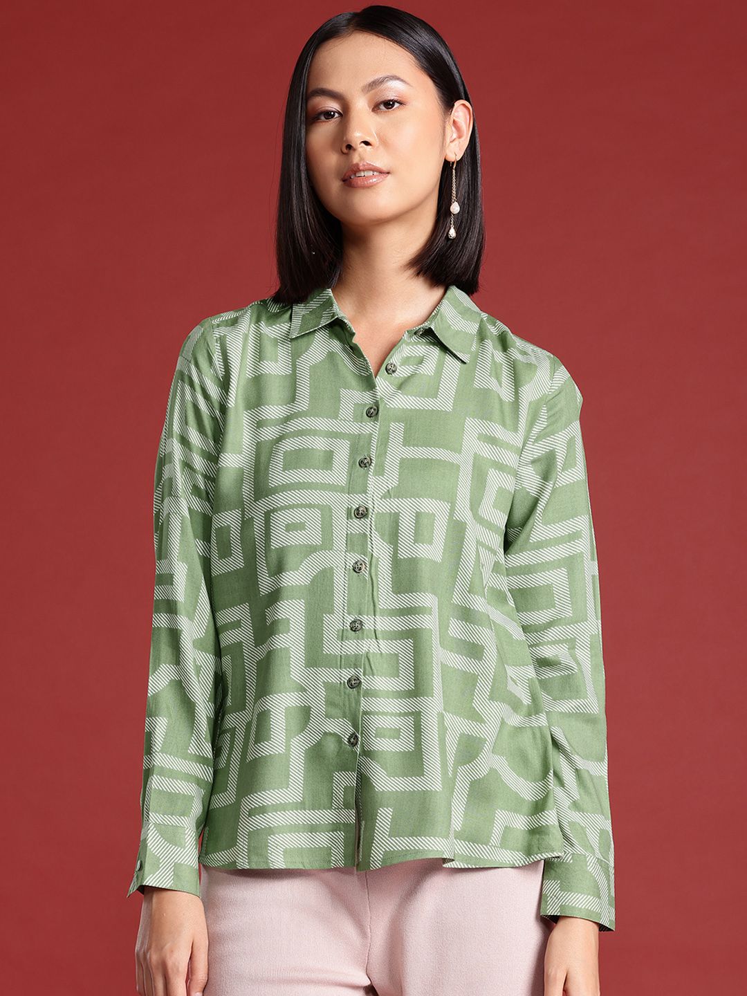 all about you Geometric Printed Casual Shirt