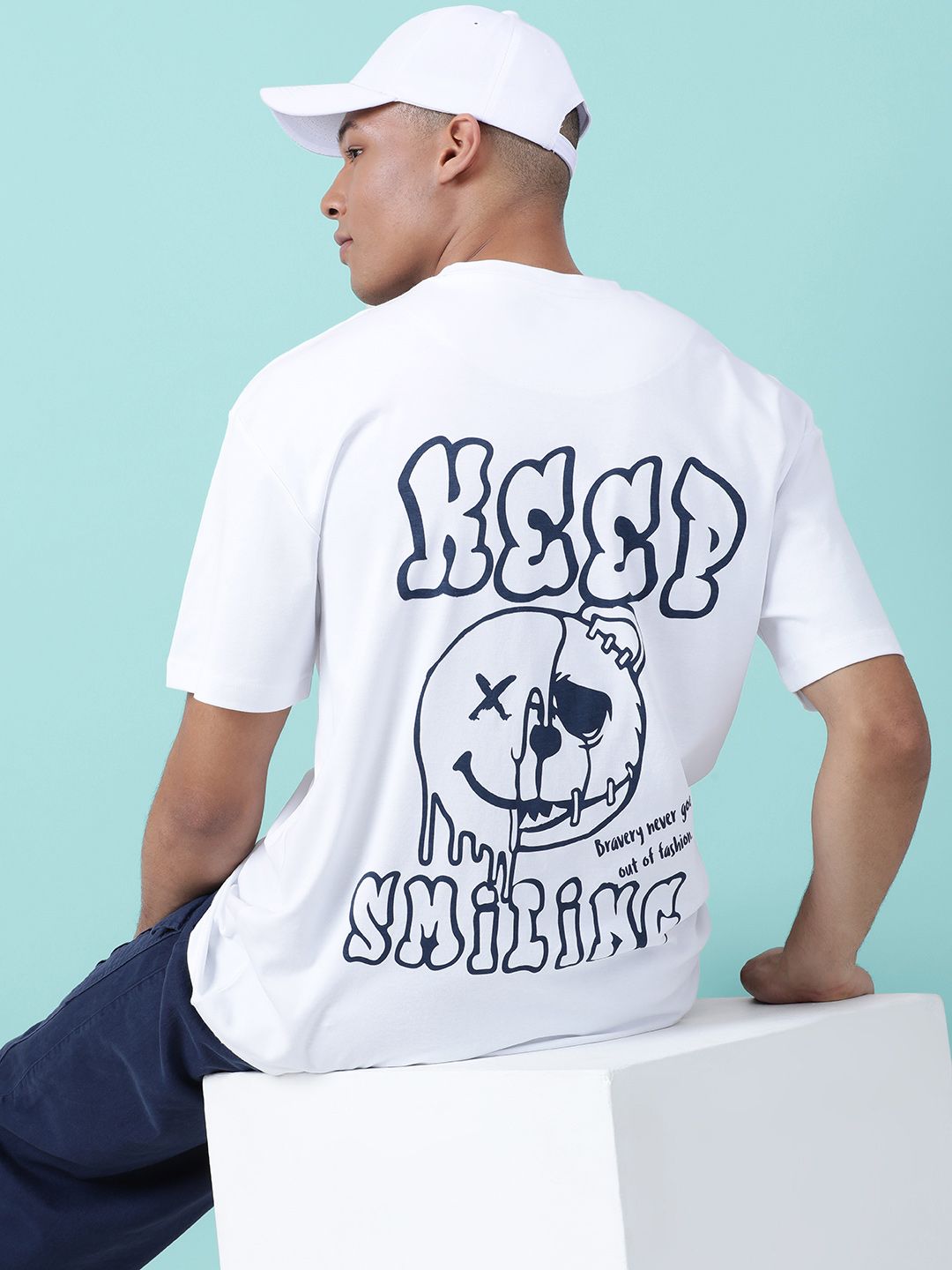 Bene Kleed Men Pure Cotton Graphic Oversized T-Shirt