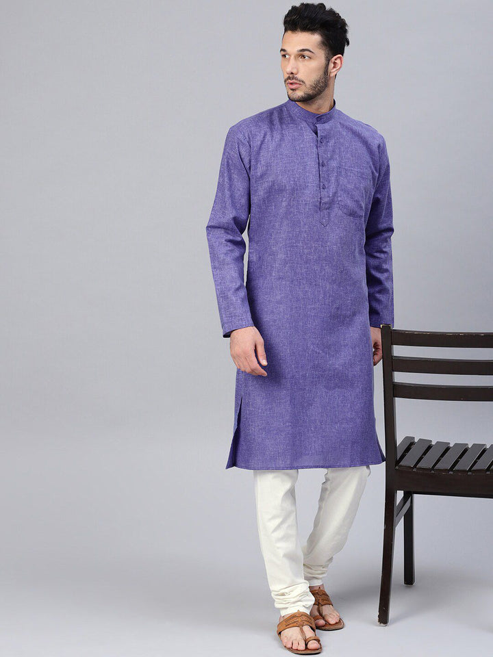 SOJANYA Mandarin Collar Patch Poket Linen Kapas Lurus Kurta