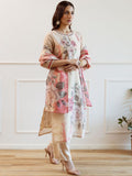 Indo Era Women Floral Printed Regular Kurta with Trousers Dupatta