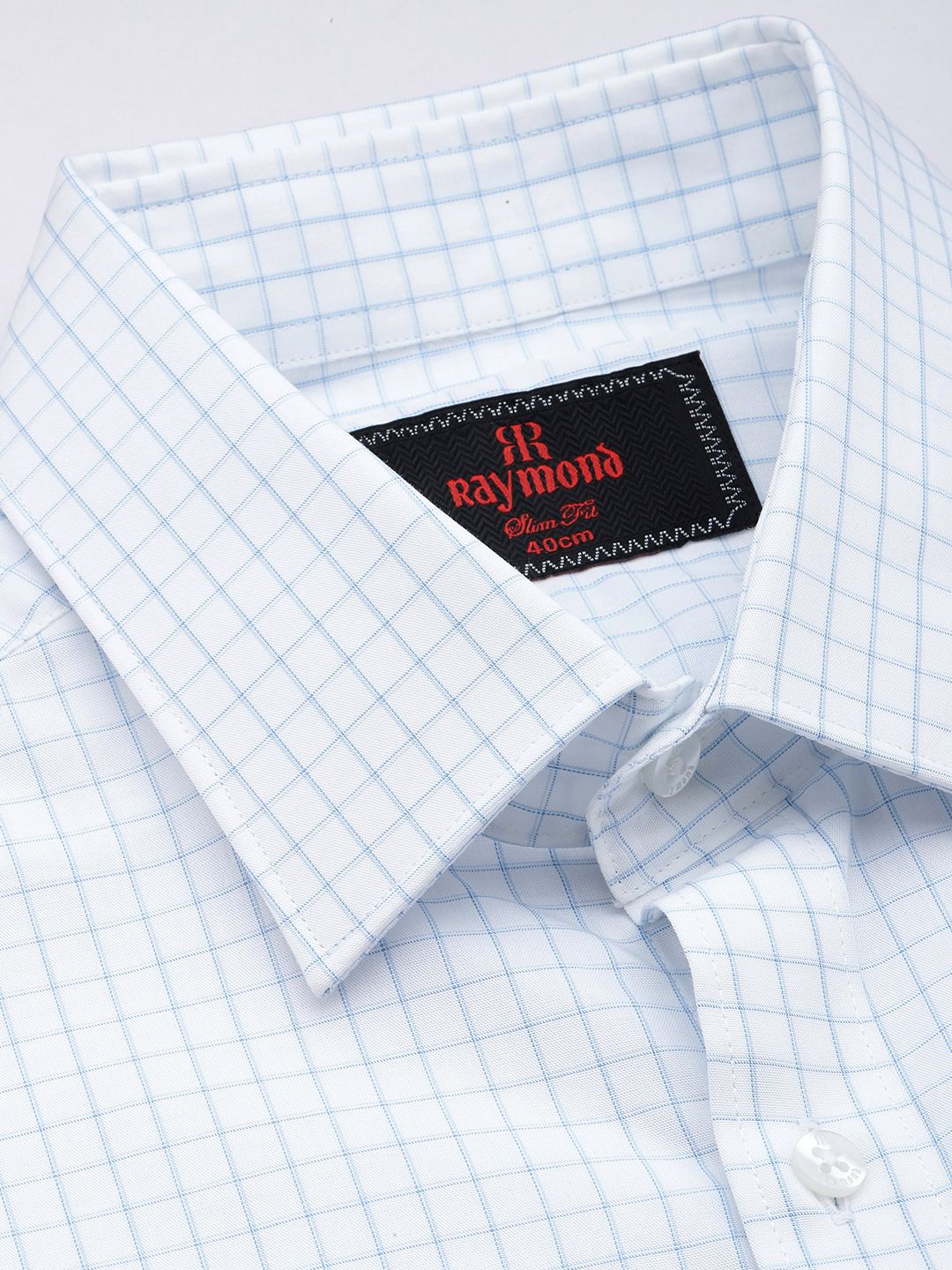 Raymond Slim Fit Micro Checks Pure Cotton Formal Shirt