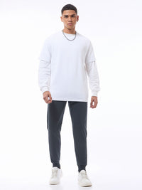 Bewakoof Men Navy Blue Solid Straight-Fit Joggers