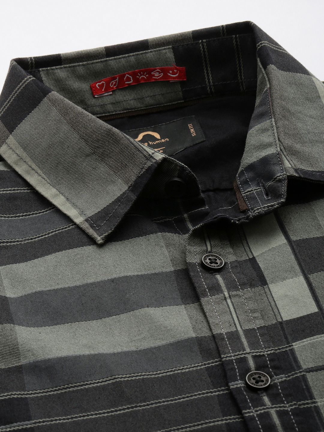 Being Human Pure Cotton Classic Slim Fit Opaque Checked Casual Shirt
