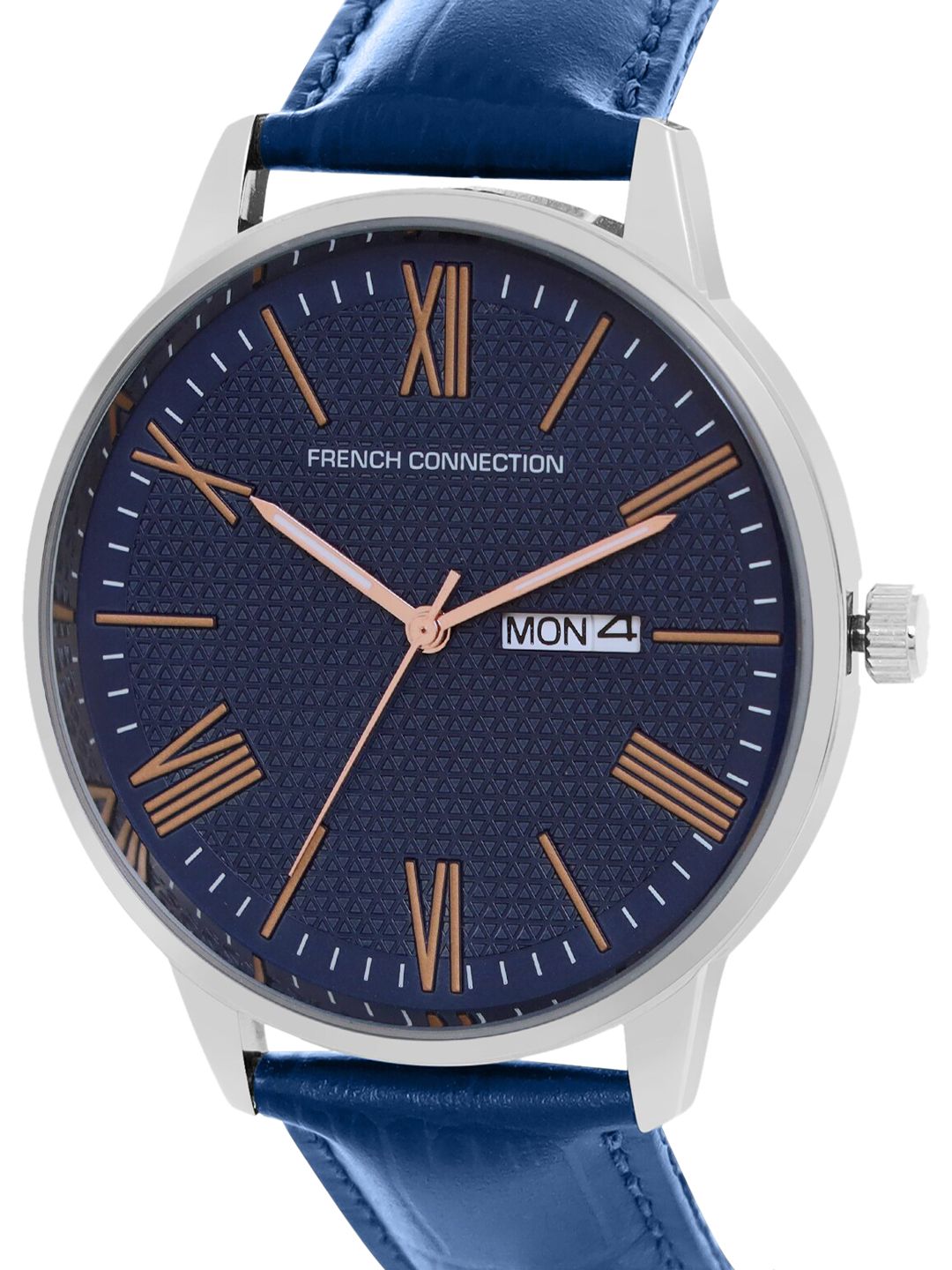 French Connection Men Blue Dial & Blue Leather Straps Analogue Watch- FCL25-C-Blue