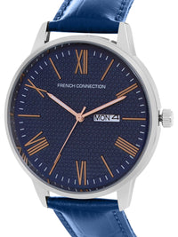 French Connection Men Blue Dial & Blue Leather Straps Analogue Watch- FCL25-C-Blue