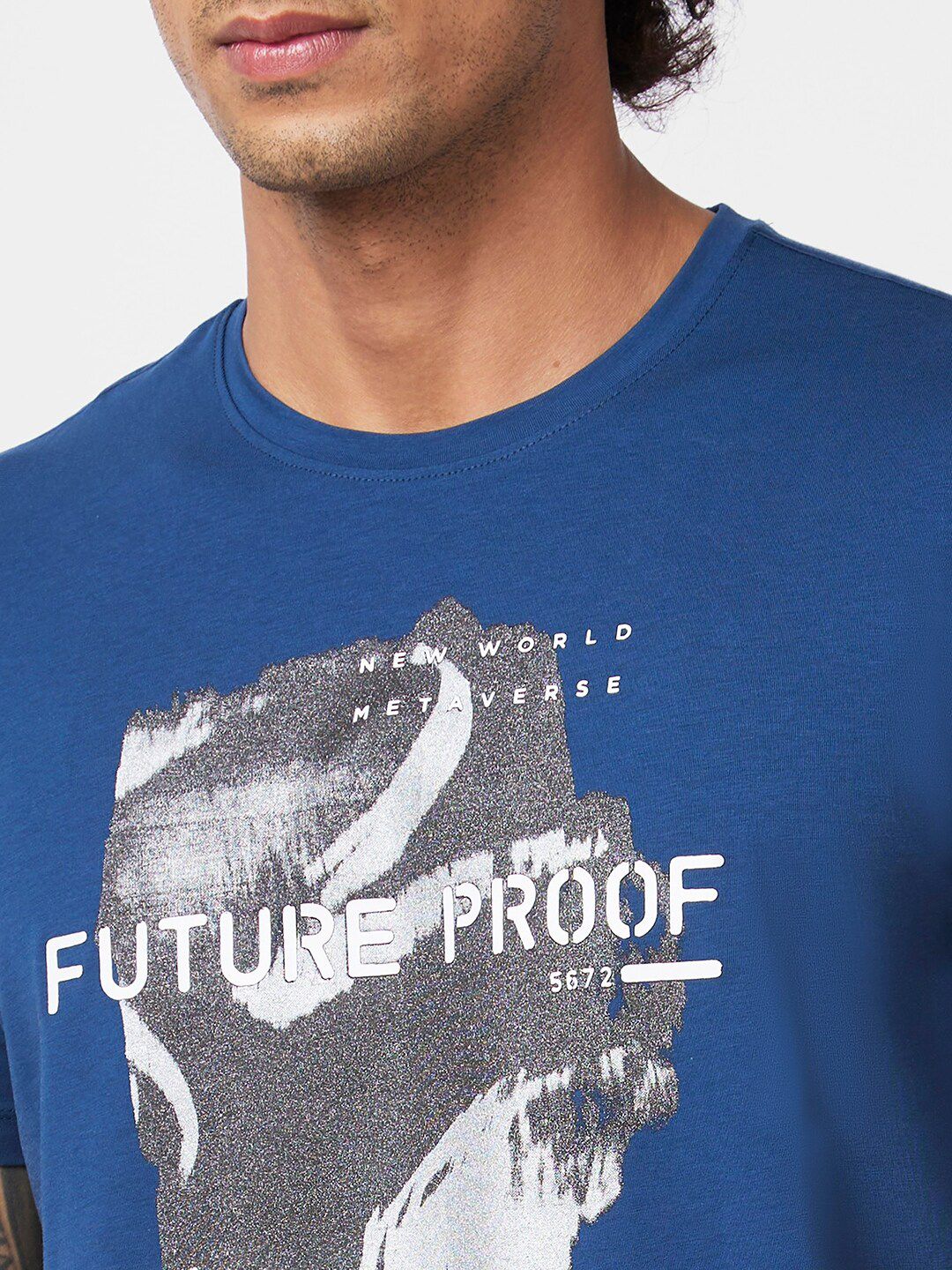 SPYKAR Graphic Printed Slim Fit Cotton Casual T-Shirt