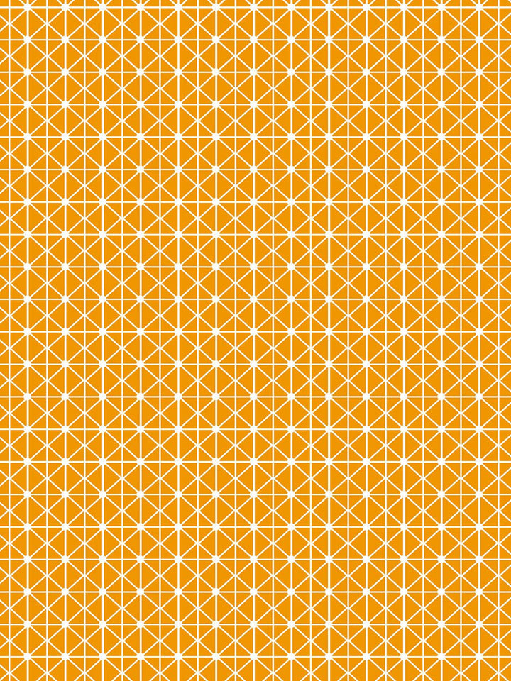 Story@home White & Orange Geometric Room Darkening Door Curtain