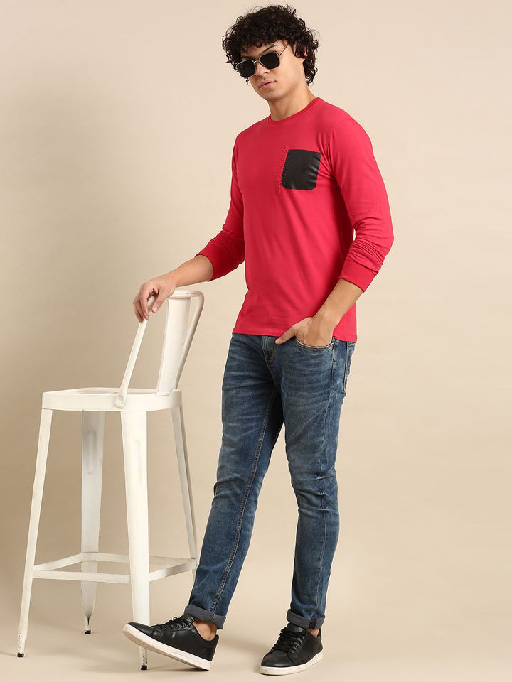 Being Human Embossed Detail Patchwork Round Neck T-shirt