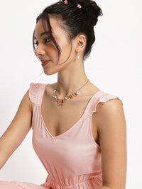 DressBerry Voluminous Vogue Tiered Satin Fit & Flare Mini Dress