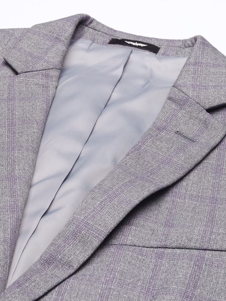 Park Avenue Super Slim Fit Checked Single Breasted Blazer