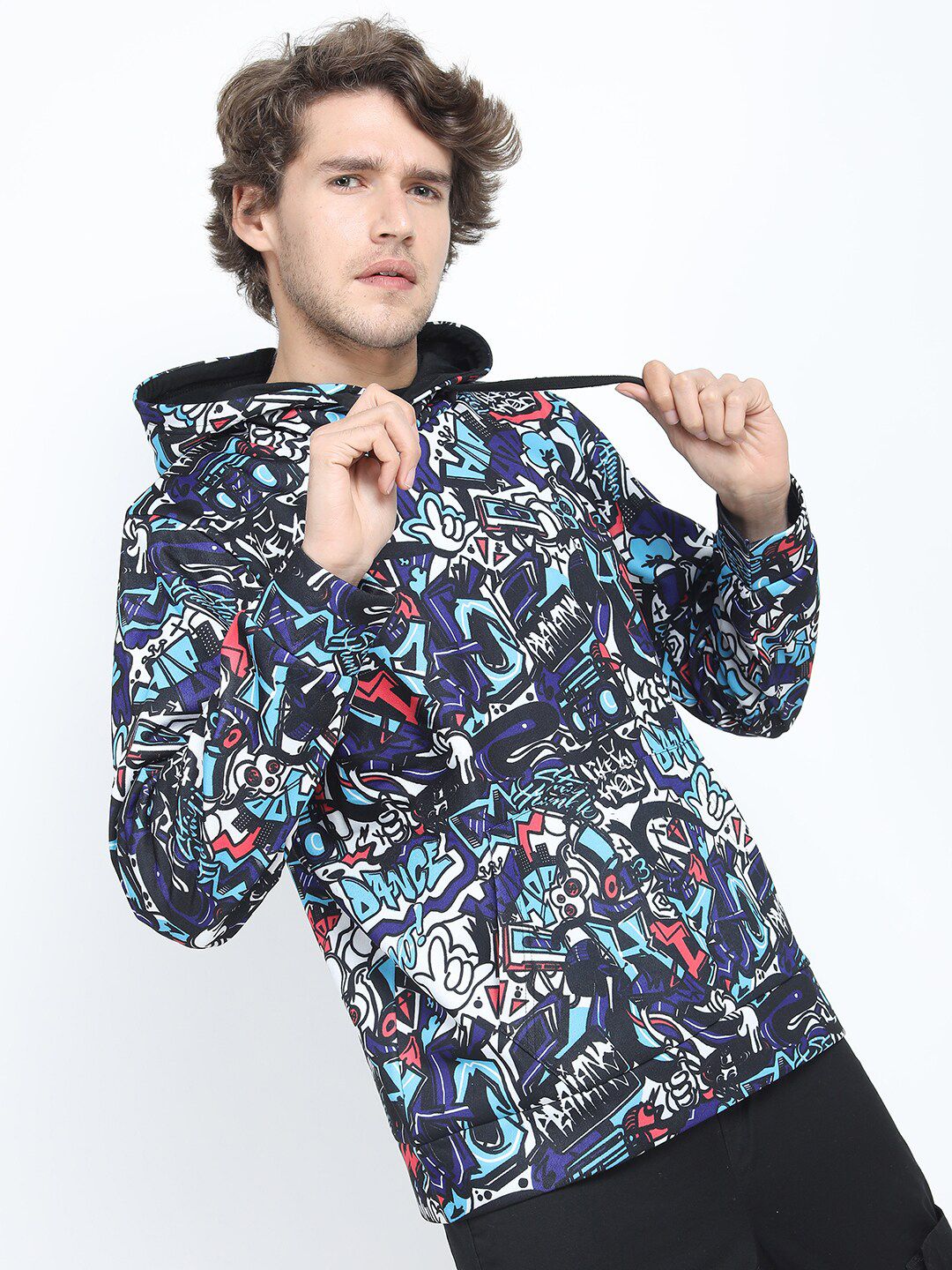 HIGHLANDER Men Multicoloured Printed Hooded Sweatshirt