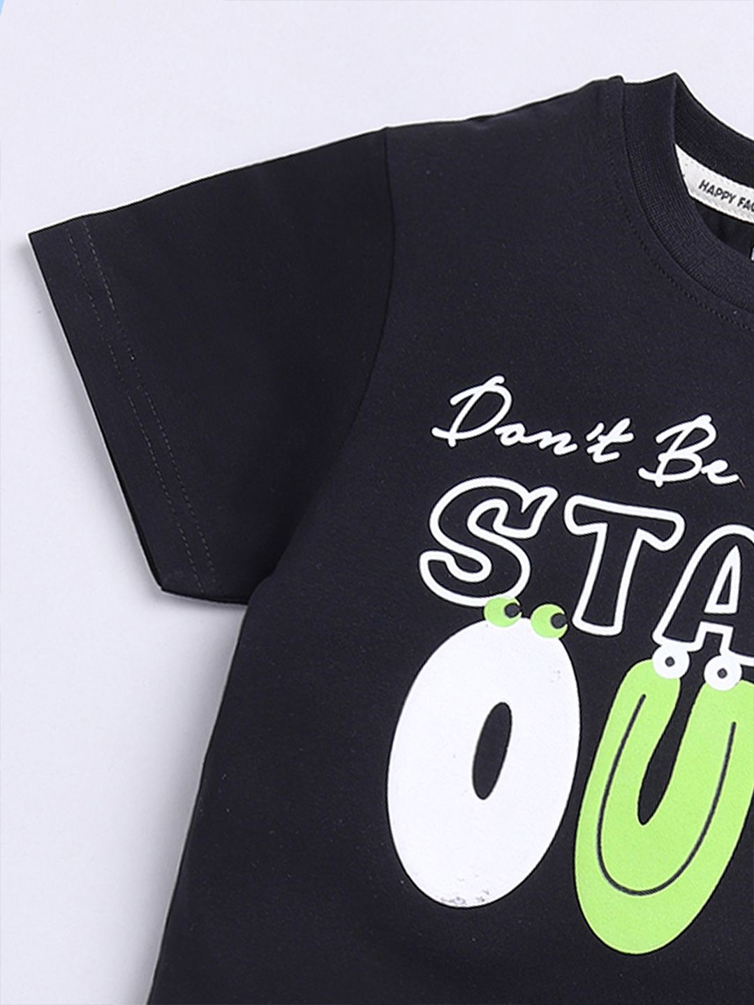 Happy Faces Boys Pure Cotton Typography Printed T-shirt