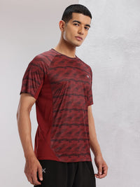HRX by Hrithik Roshan Abstract Print Rapid-Dry Training T-shirt