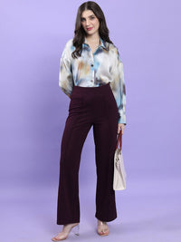 CHIC BY TOKYO TALKIES Women Flared Fit High-Rise Parallel Trousers