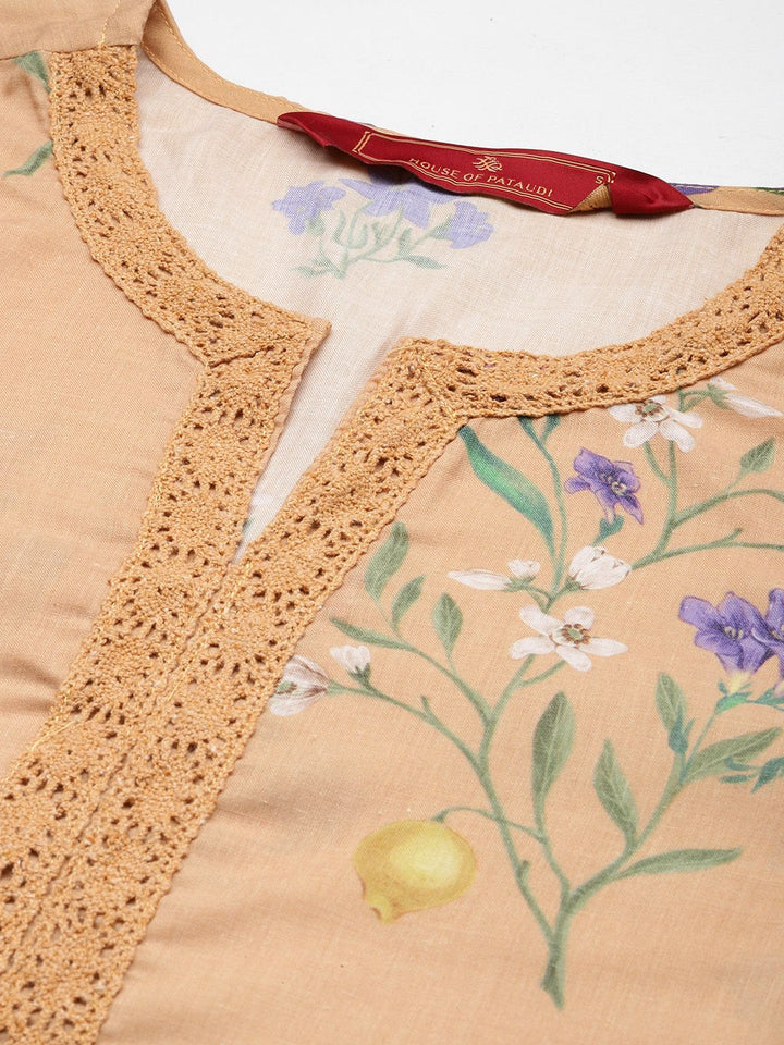 House of Pataudi Jashn Floral Printed Kurti