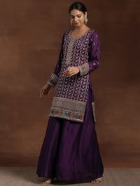 Libas Ethnic Motifs Embroidered Sequinned Kurta With Palazzos & Dupatta