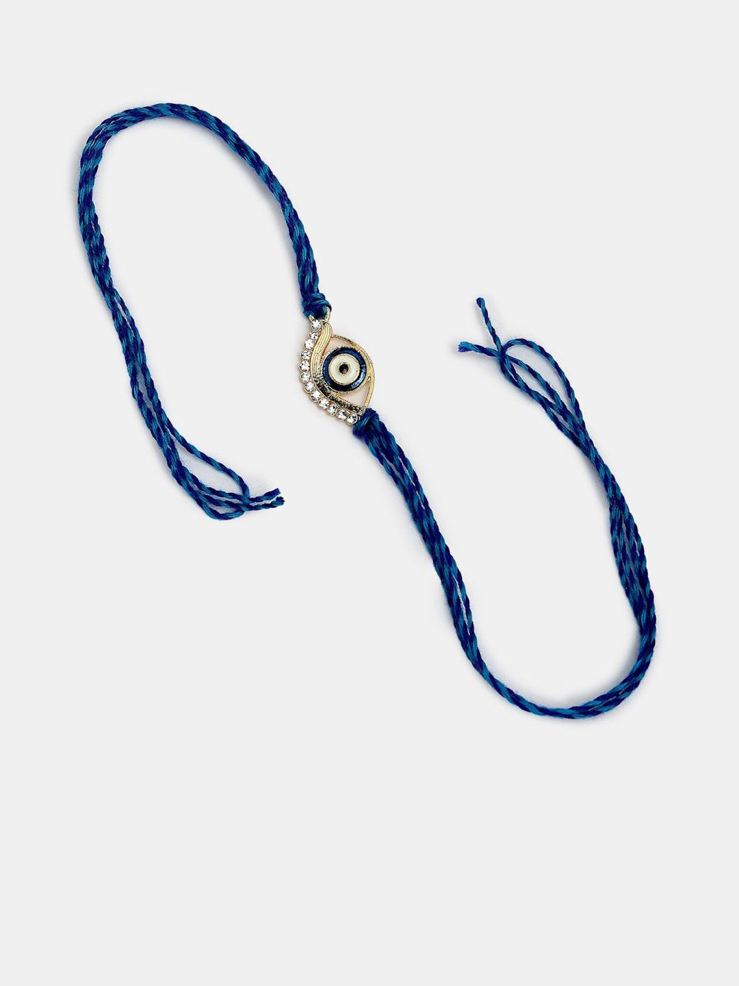 NVR Set of 2 Evil Eye Beaded Thread & Wraparound Rakhis With Roli Chawal