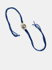 NVR Set of 2 Evil Eye Beaded Thread & Wraparound Rakhis With Roli Chawal