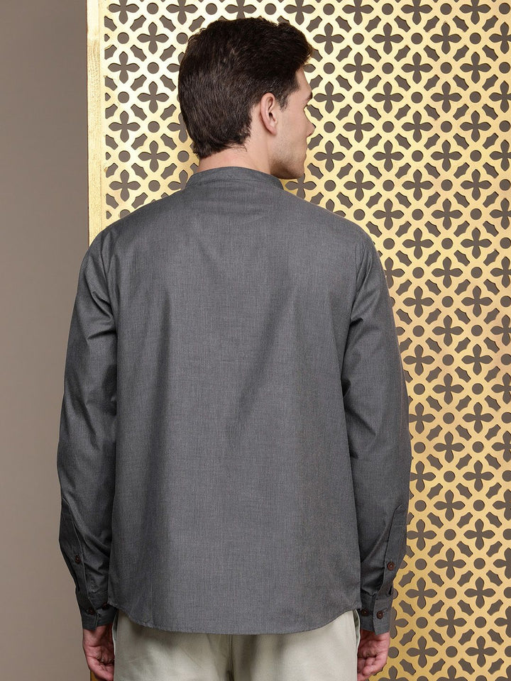 House of Pataudi Band Collar Rozana Kurta