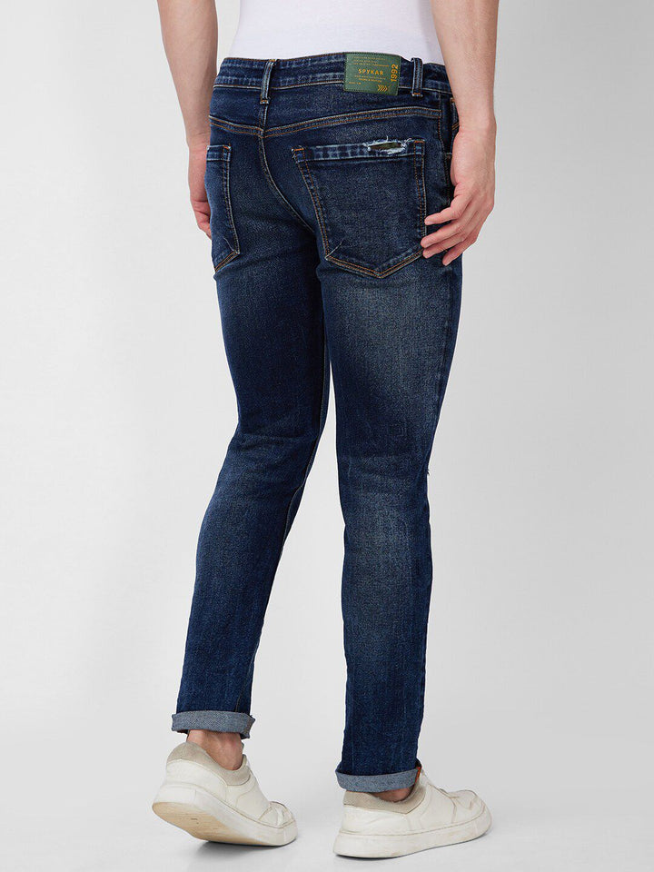 SPYKAR Men Skinny Fit Low-Rise Mildly Distressed Heavy Fade Jeans