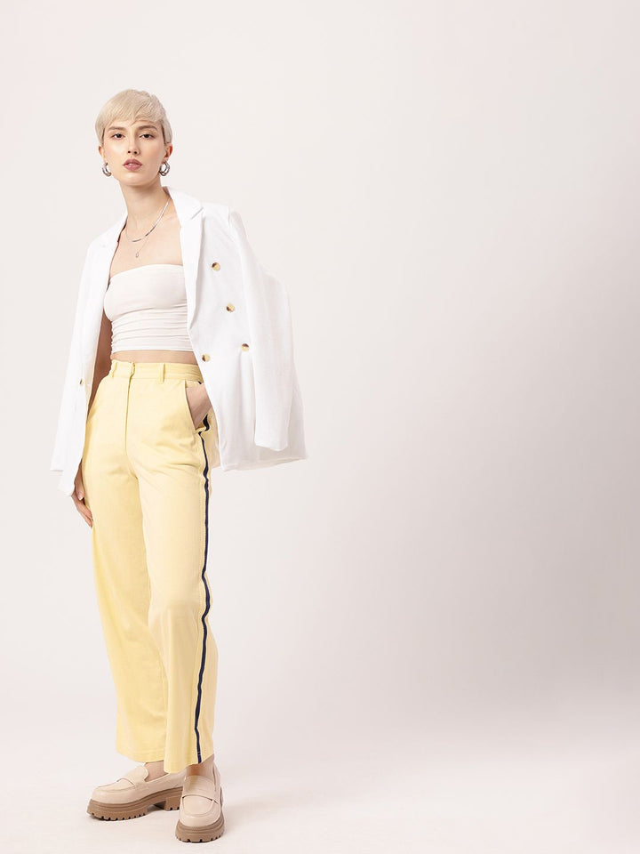 Women Feminine Sunny Pop Side Stripes Regular Trousers