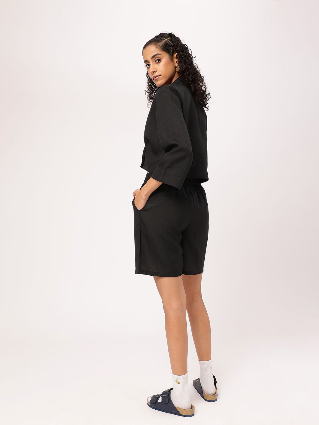 DressBerry Own Your K-Street Style Crop Top And Shorts Co-Ords