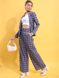 Tokyo Talkies Checked Blazer With Trousers