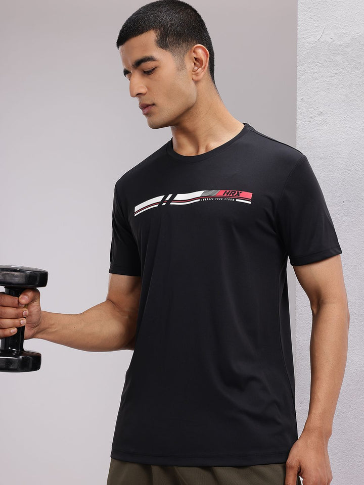 HRX by Hrithik Roshan Men Striped Rapid-Dry Training T-shirt