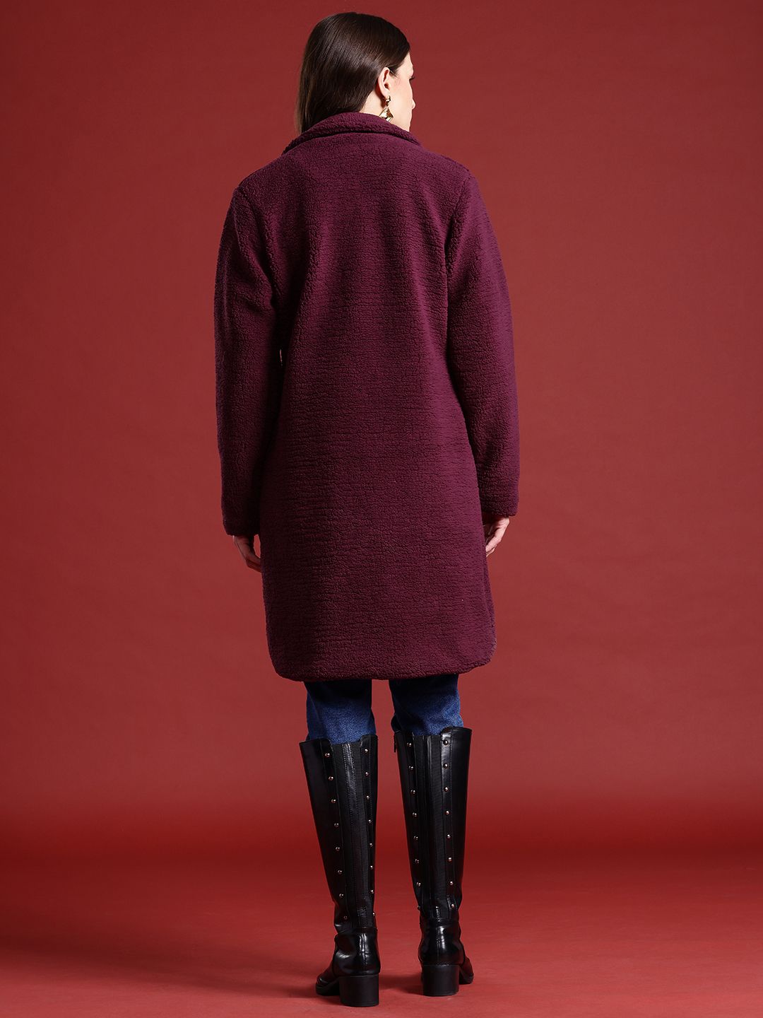 all about you Solid Regular Fit Overcoat