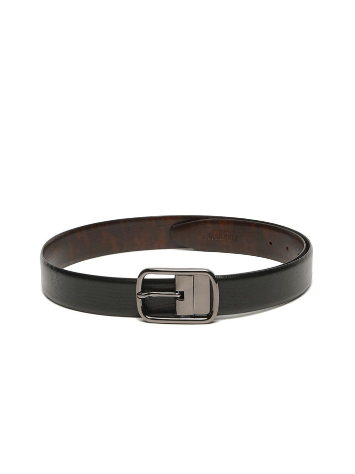 Teakwood Leathers Men Textured Leather Reversible Formal Belt